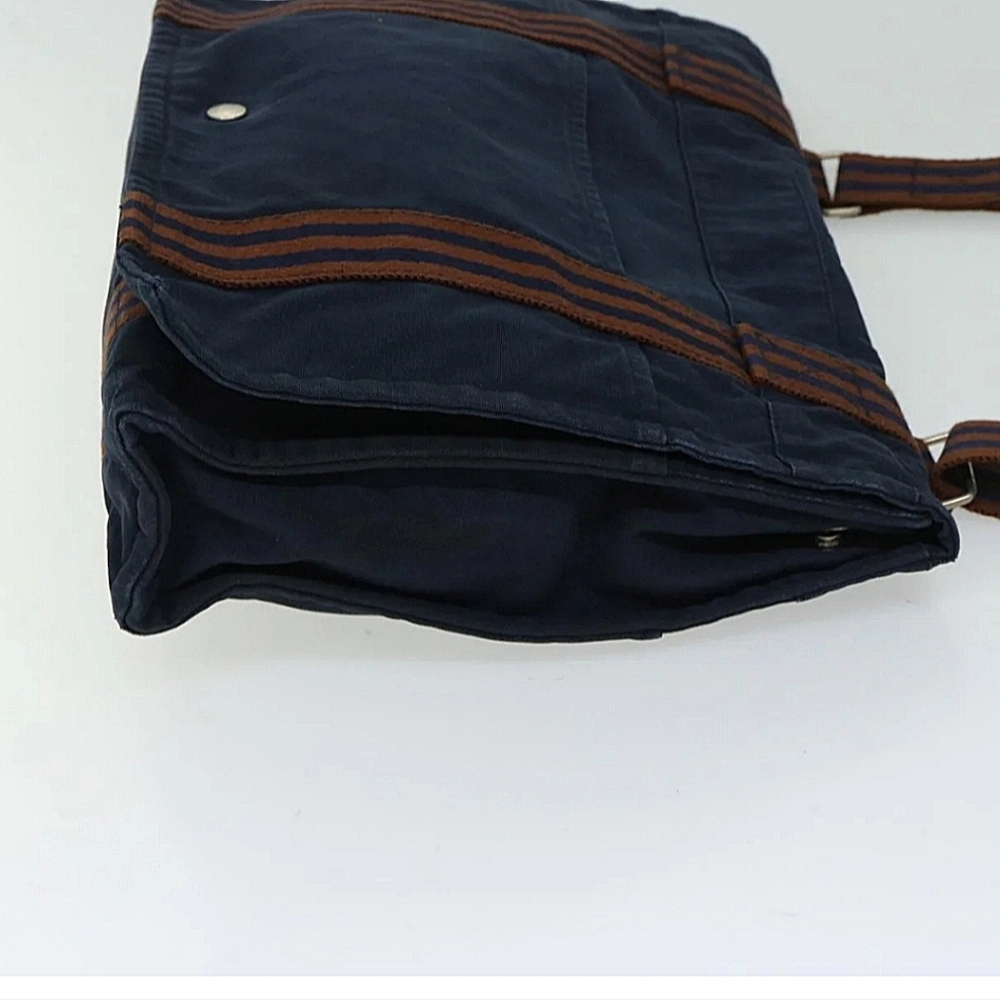 Hermes Navy Blue and Brown Fourre-Tout MM Canvas Messenger Bag - Picture 9 of 11